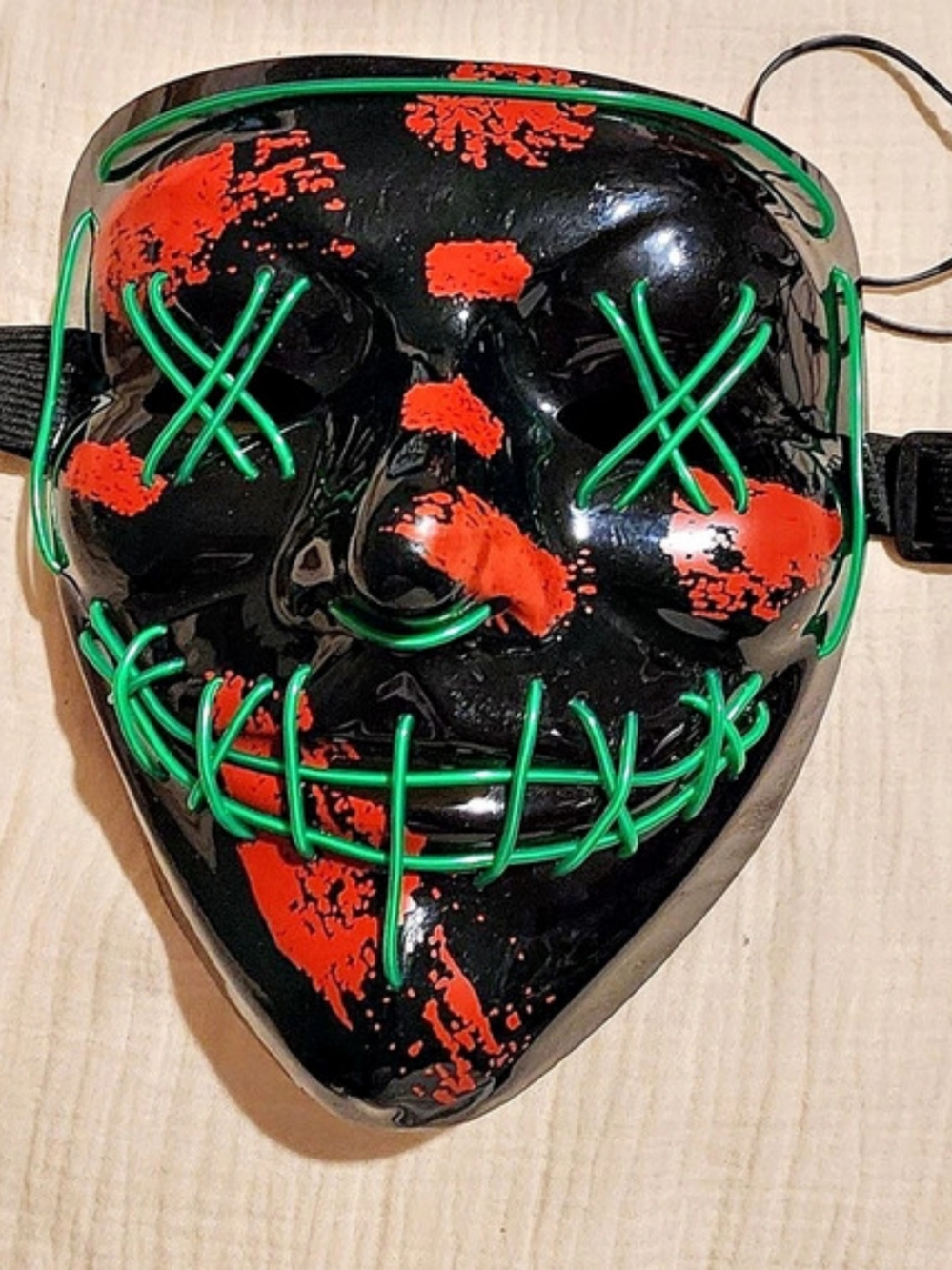 LED Light-Up Purge Mask Black & Green